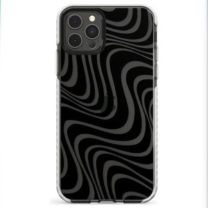 iPhone 12 Pro impact Case Black Waves Abstract from Blanc Space